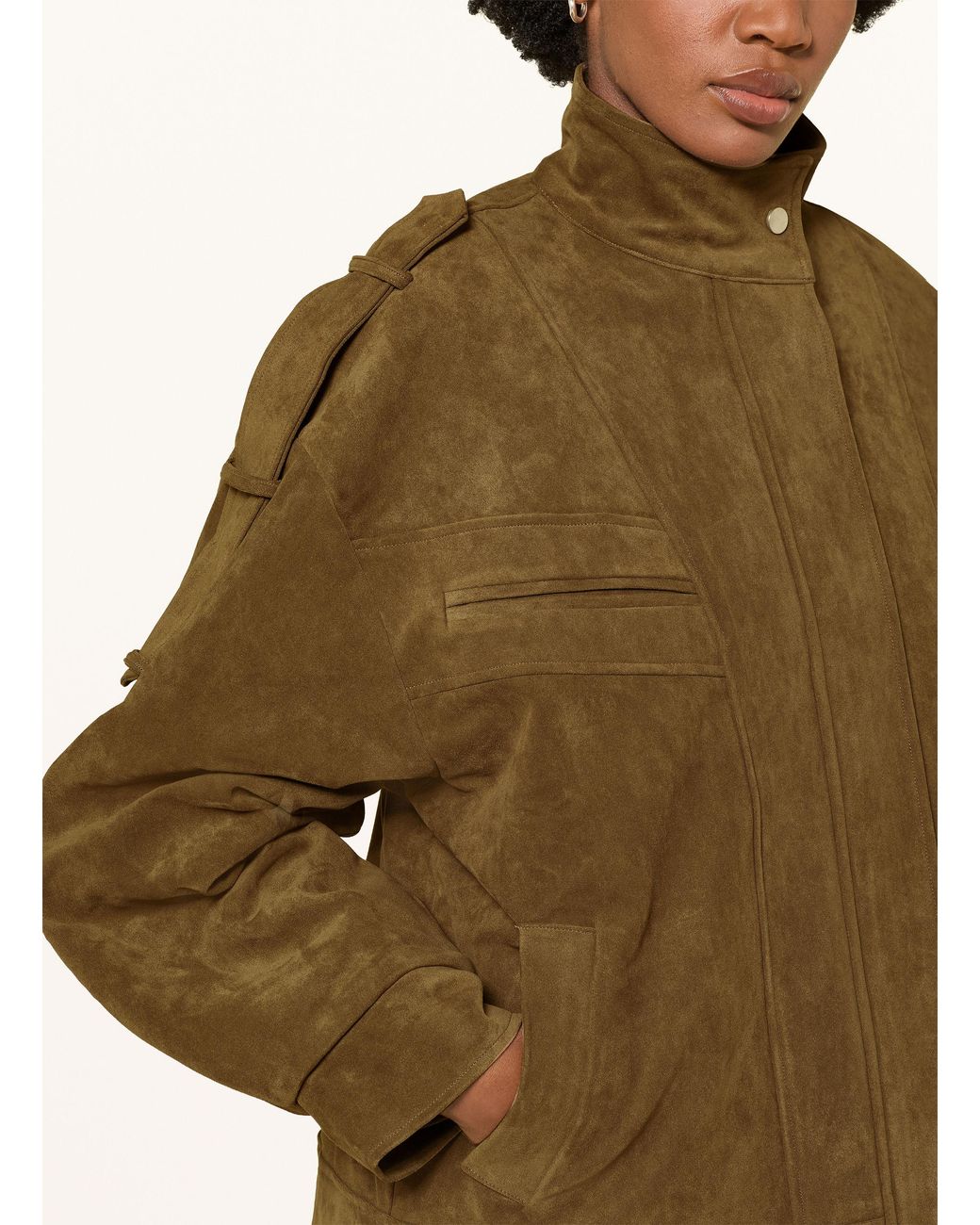 Source Unknown Green Jacke TOVA in Lederoptik