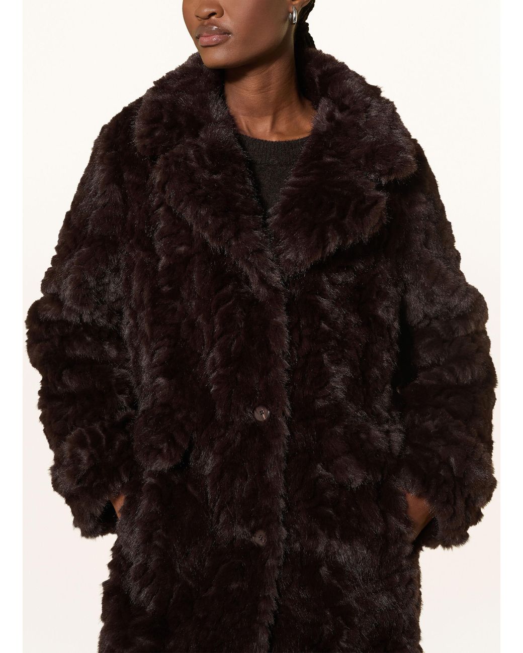 Rich & Royal Brown Kunstfell-Mantel