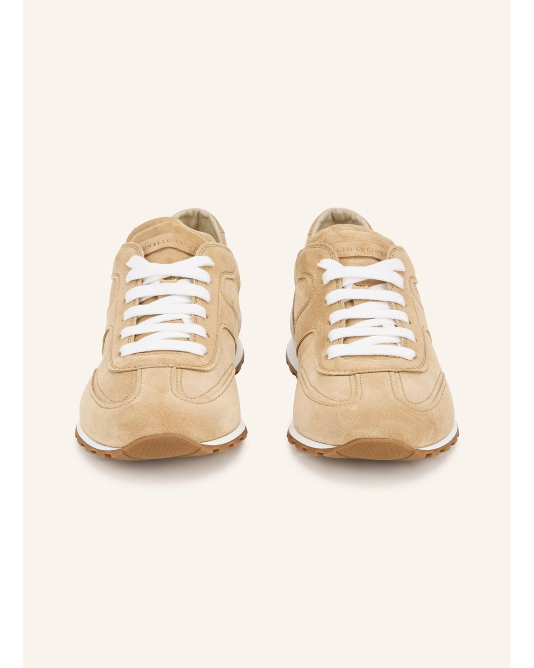 Brunello Cucinelli Natural Sneaker mit Schmuckperlen