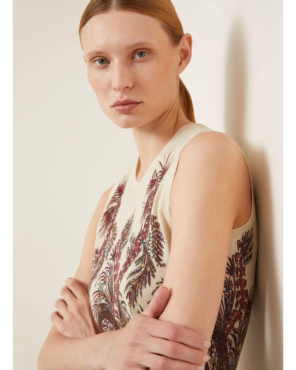 Etro Multicolor Stricktop mit Seide