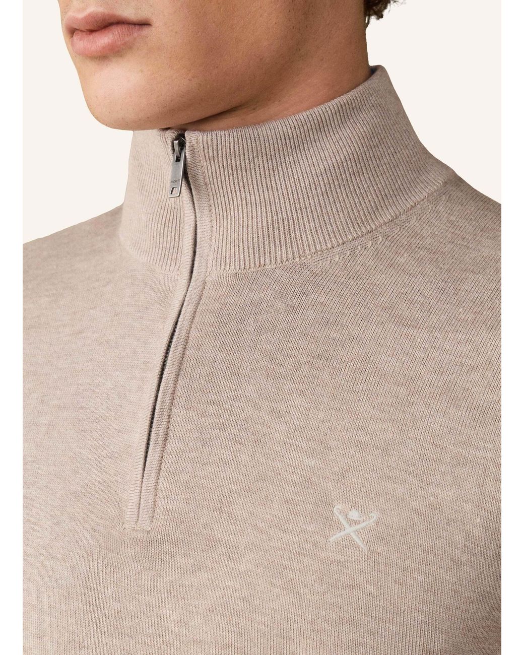 Hackett Pullover ESS COTTON HZIP in Natural für Herren