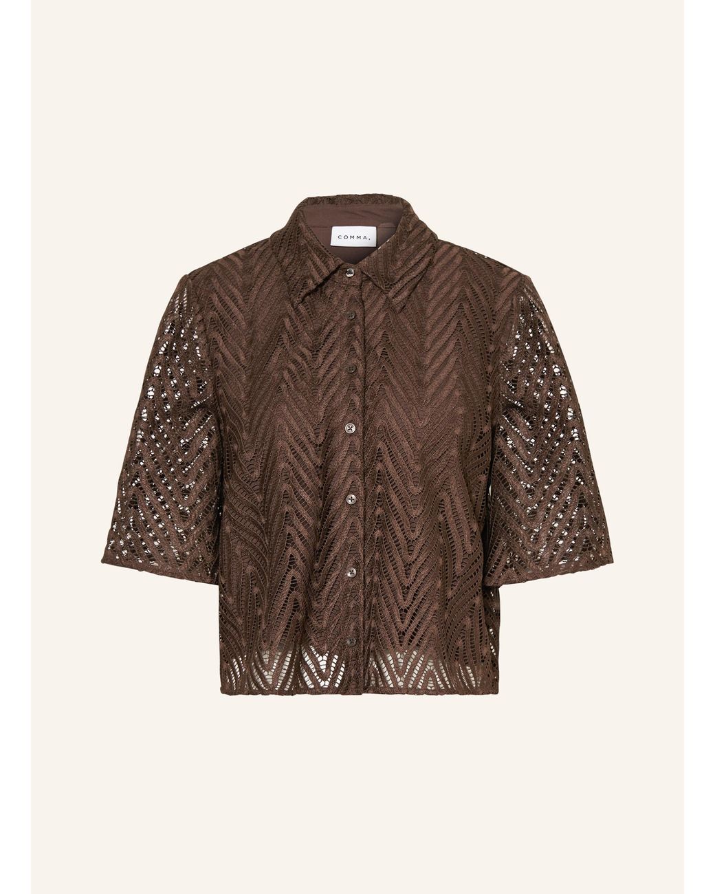 Comma, Brown Hemdbluse aus Spitze