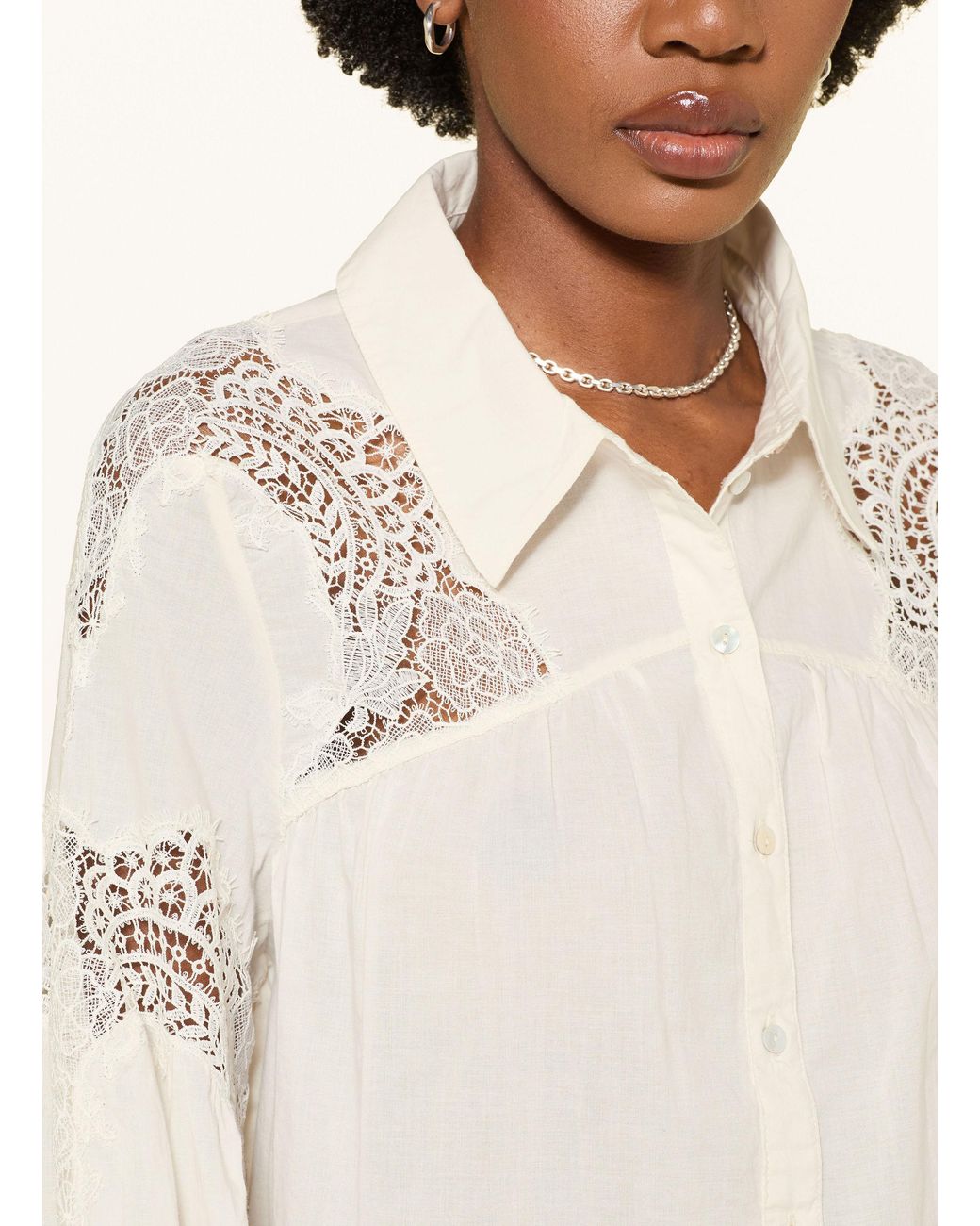 Ba&sh Natural Hemdbluse ROSEANNE mit Spitze