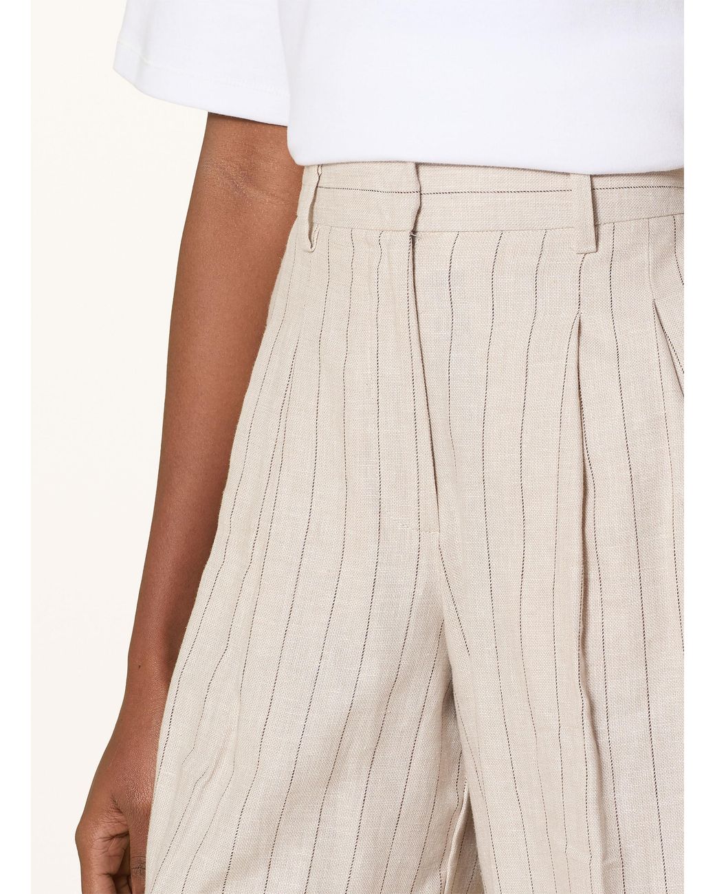 SELECTED Natural Bermudas mit Leinen
