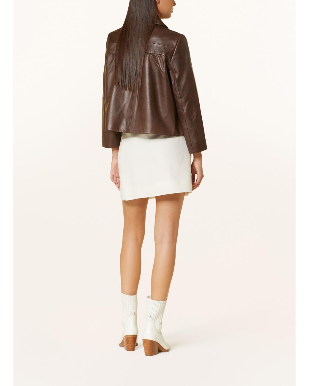 Ba&sh Brown Lederjacke MILOS