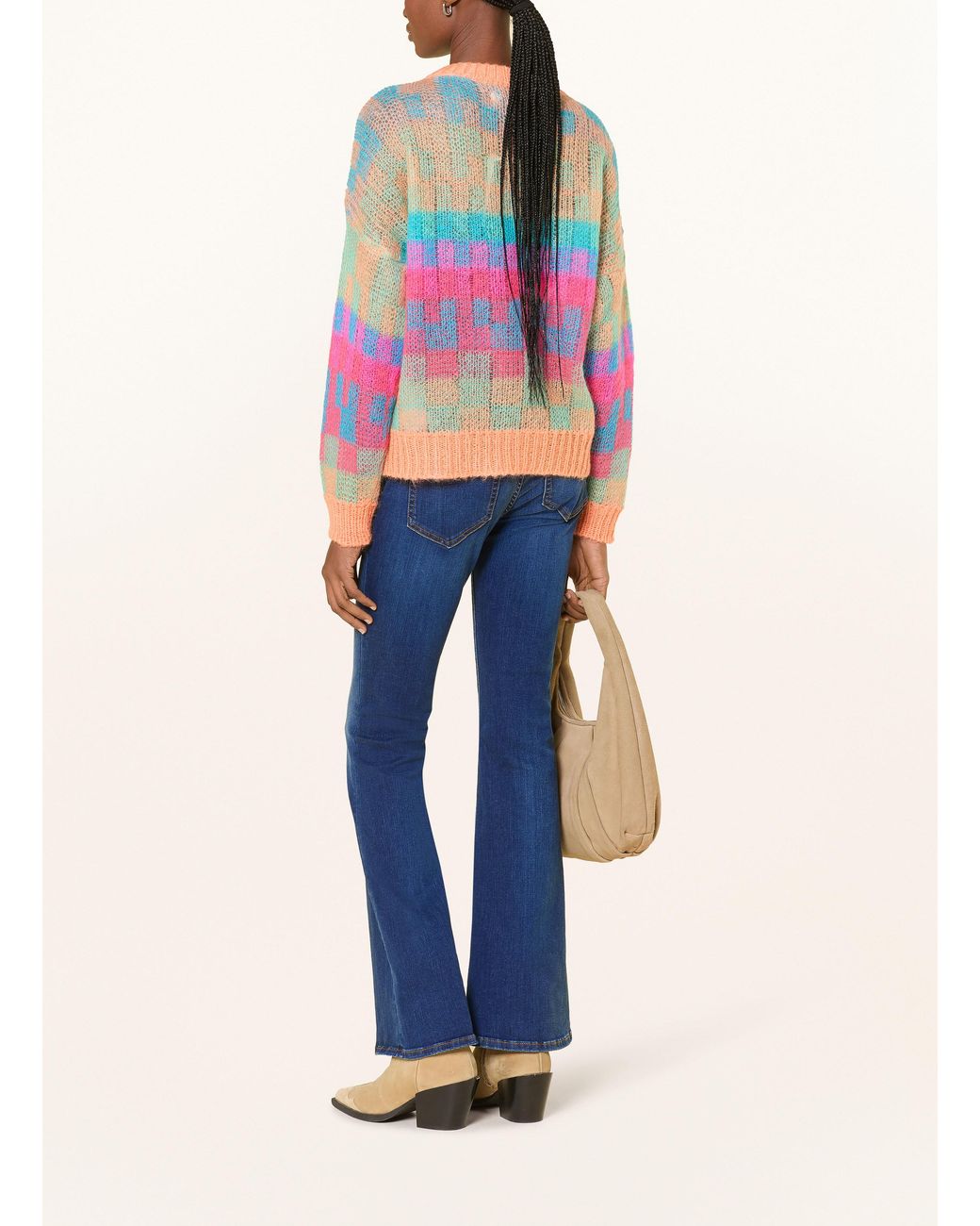 Cartoon Pink Pullover mit Mohair