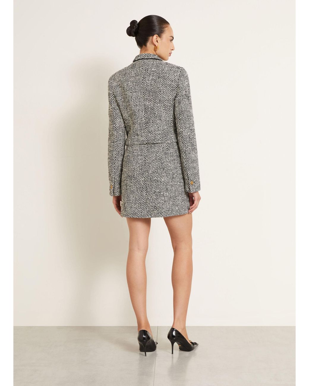 Versace Gray Bouclé-Blazer