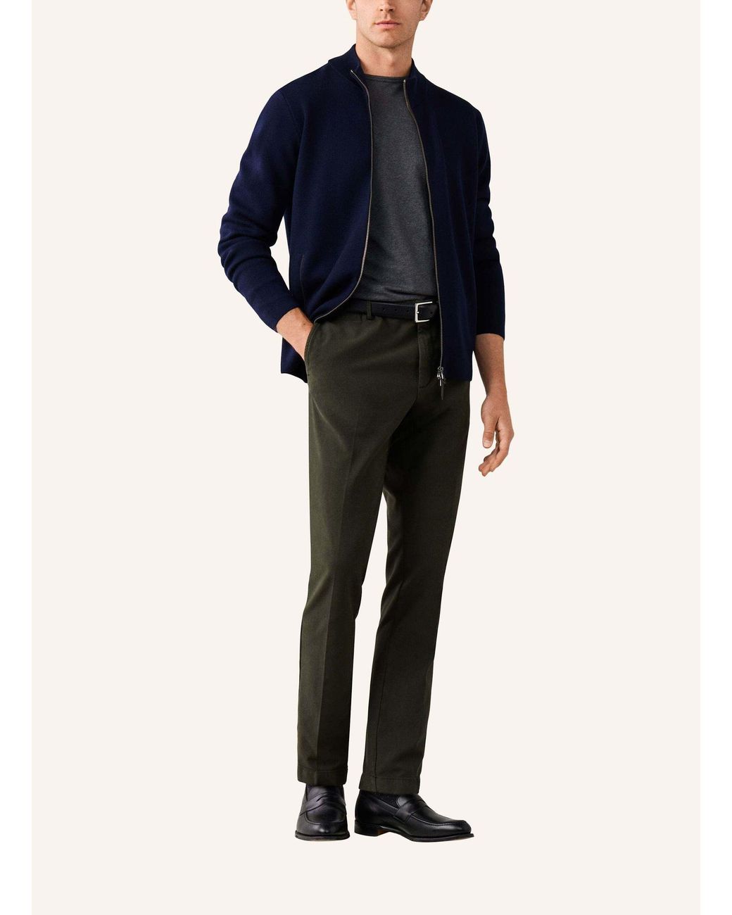 Hackett Chino DEVON TEXTURE in Gray für Herren
