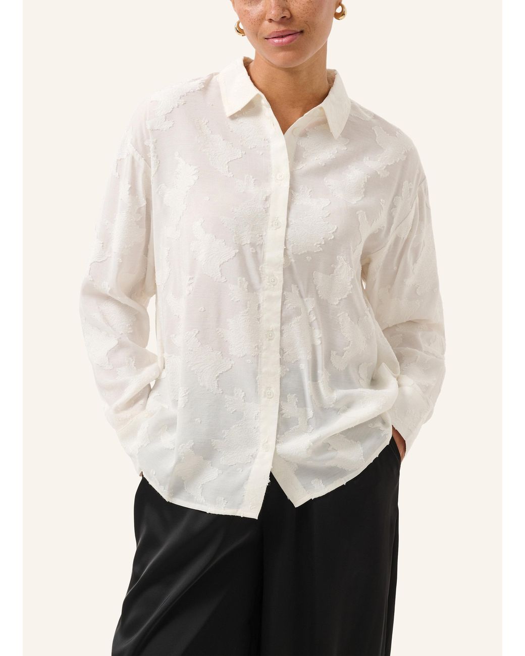 Kaffe White Hemdbluse KACASSIA