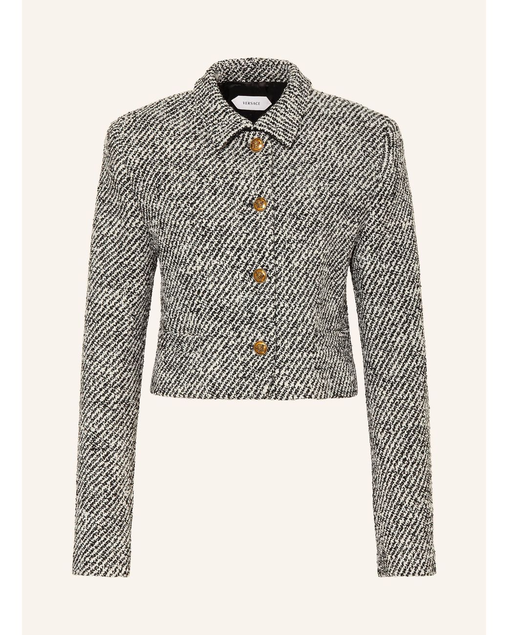 Versace Gray Bouclé-Blazer