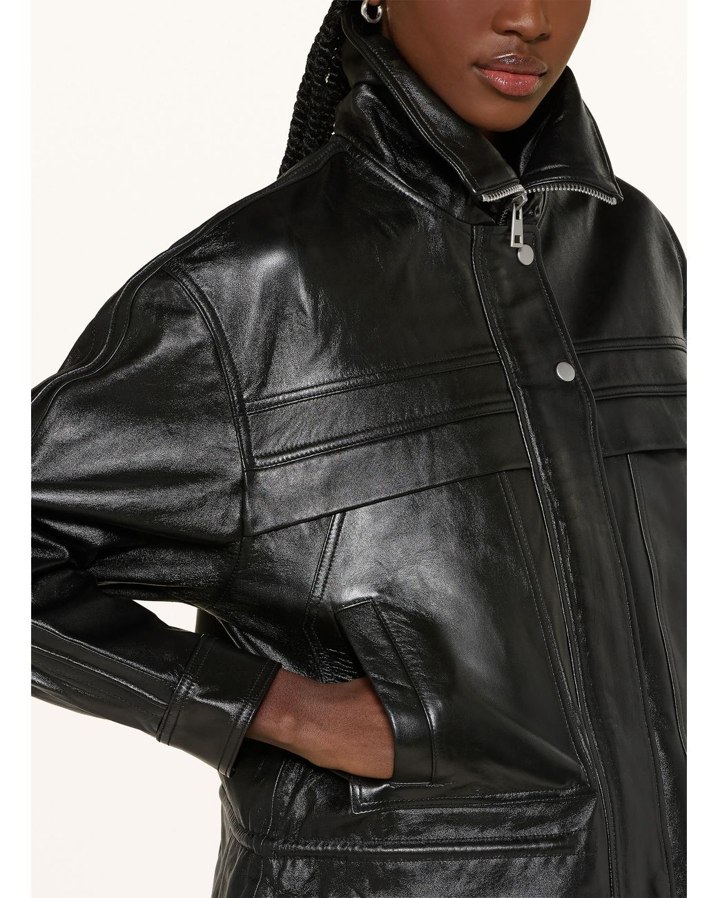Ba&sh Black Lederjacke KASSIA