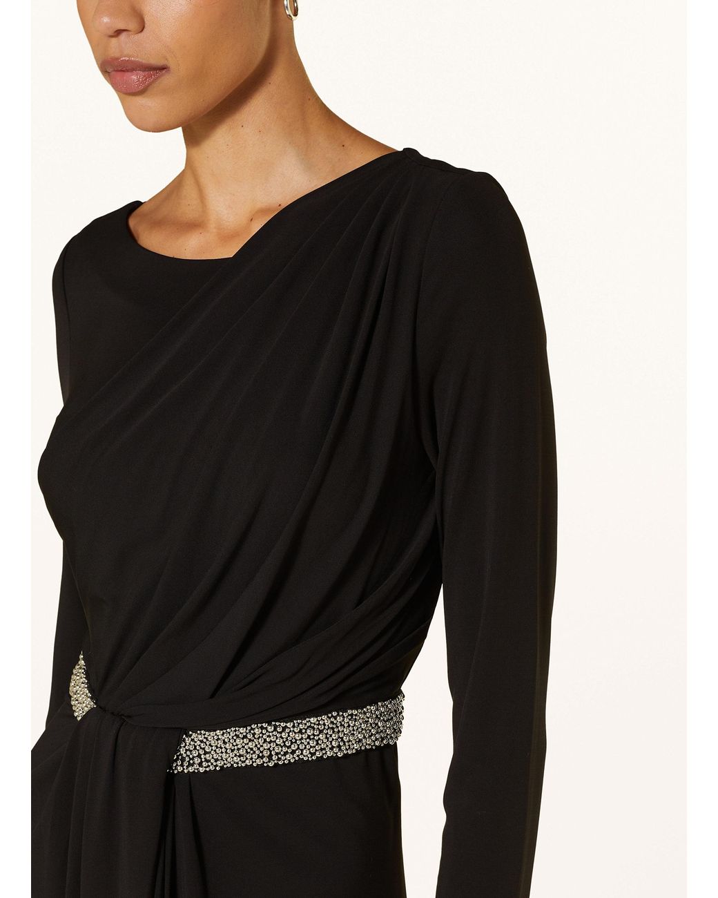 Jonathan Simkhai Black Jerseykleid TULIA mit Schmuckperlen