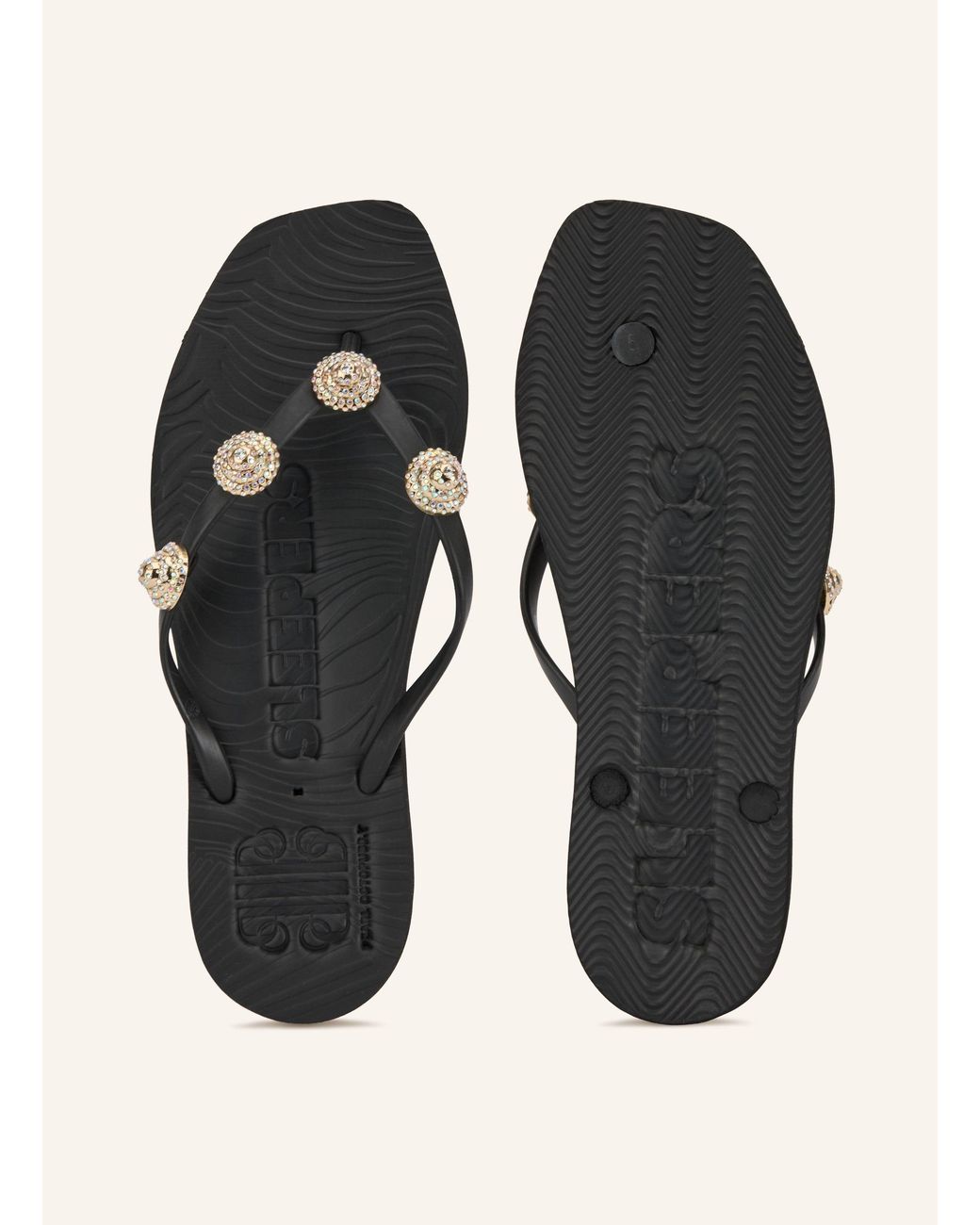 Sleeper Natural Flip-Flops TAPERED mit Schmucksteinen