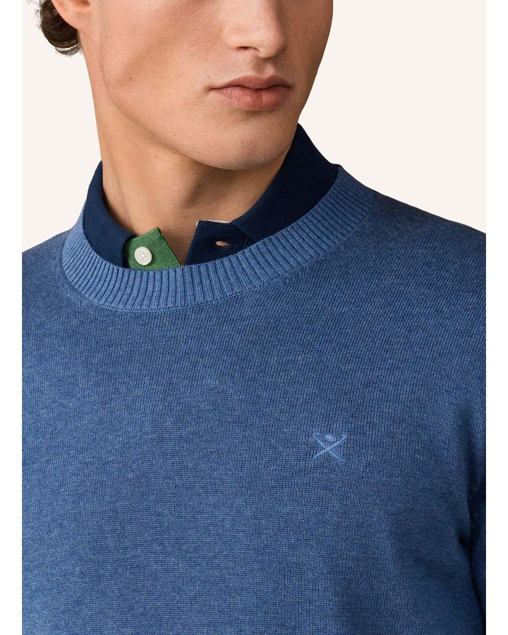 Hackett Pullover ESS COTTON CREW in Blue für Herren