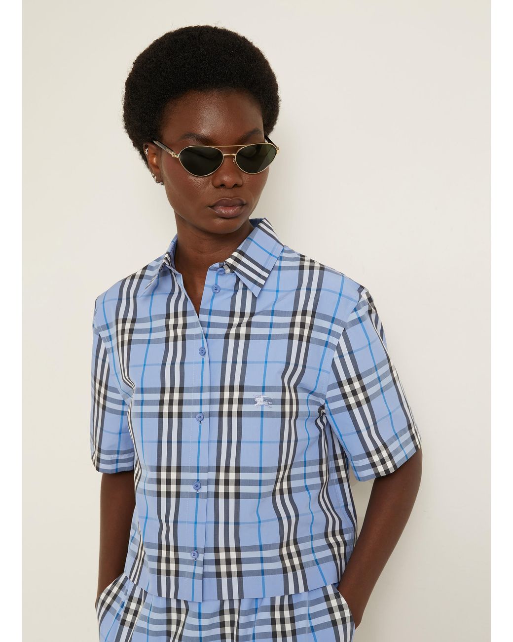 Burberry Blue Hemdbluse