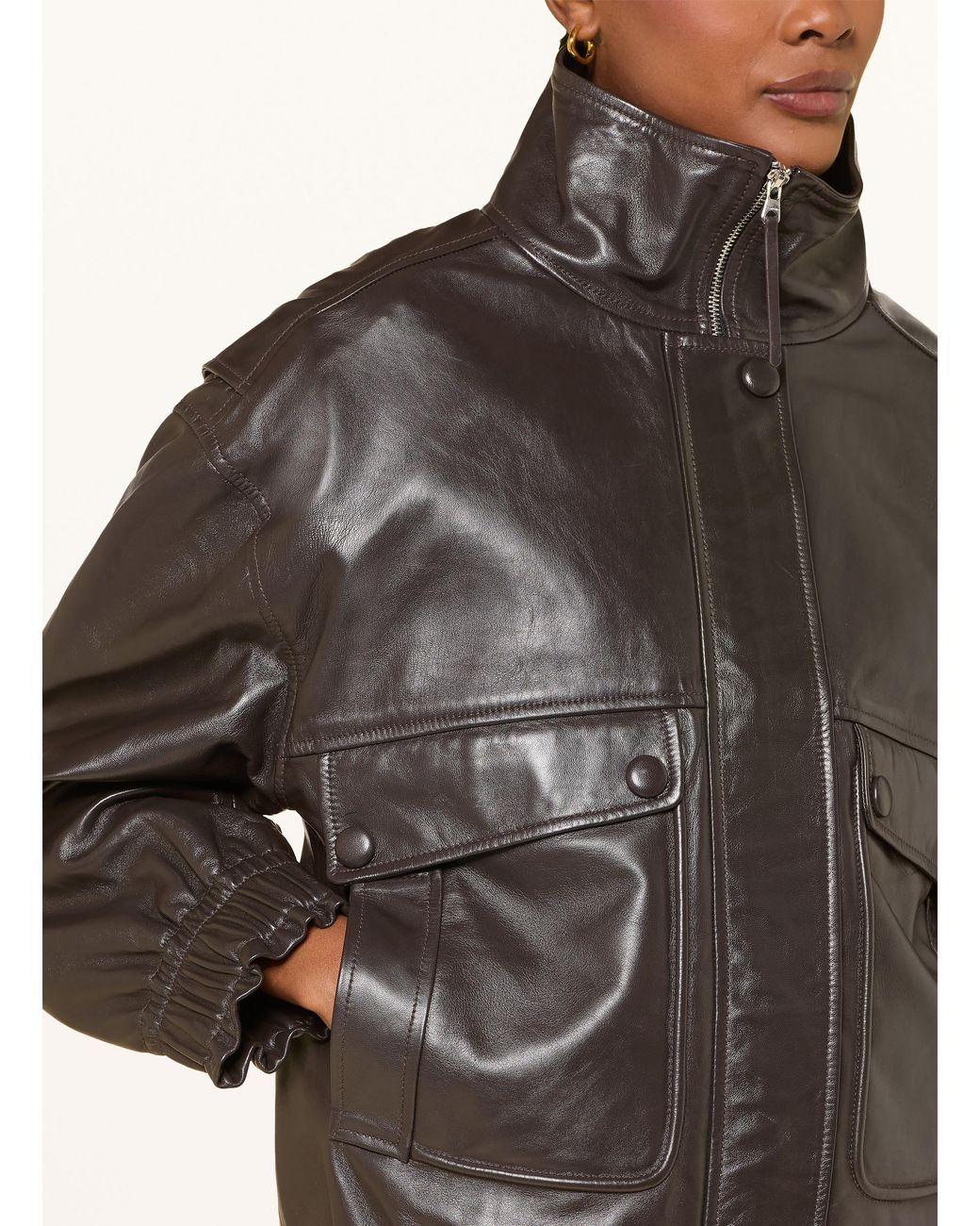 Sandro Brown Lederjacke