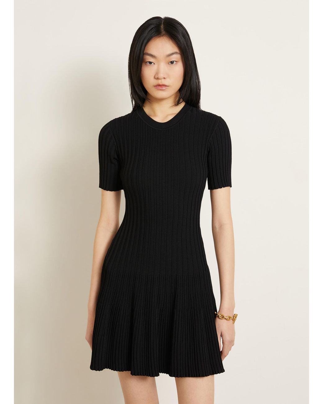 AMI Black Strickkleid