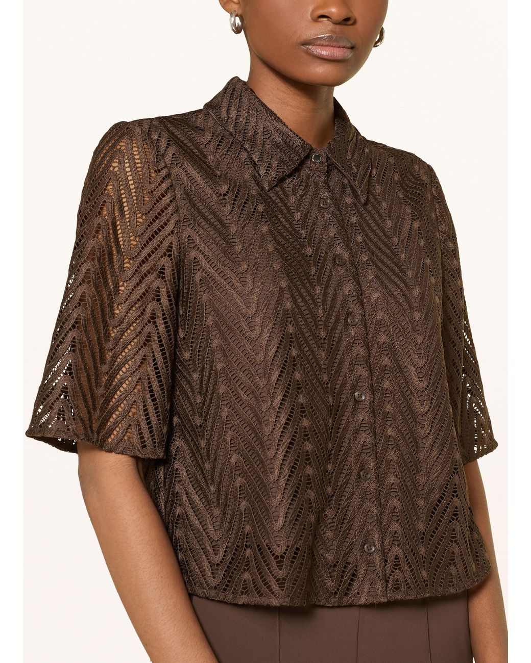 Comma, Brown Hemdbluse aus Spitze