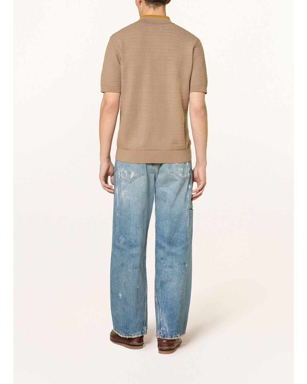 Scotch & Soda Strick-Poloshirt in Natural für Herren