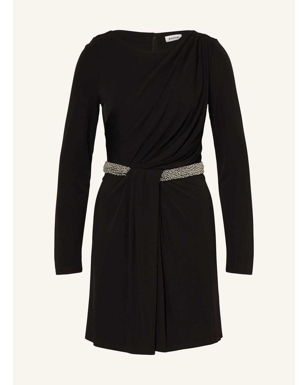 Jonathan Simkhai Black Jerseykleid TULIA mit Schmuckperlen