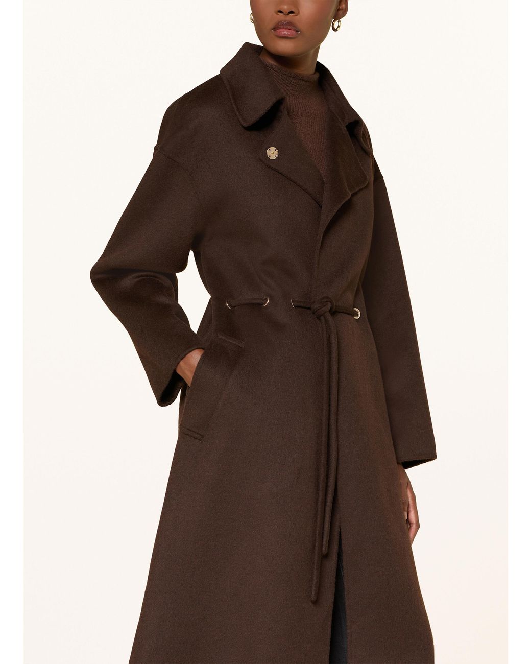 Ba&sh Brown Wollmantel KATE