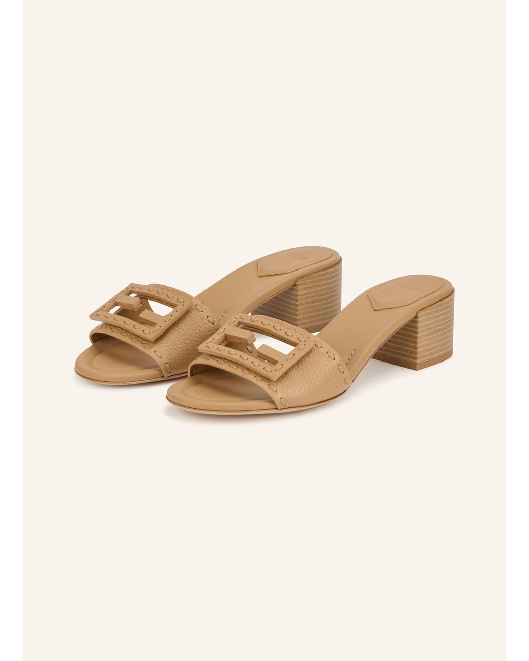 Fendi Natural Mules mit Cut-outs