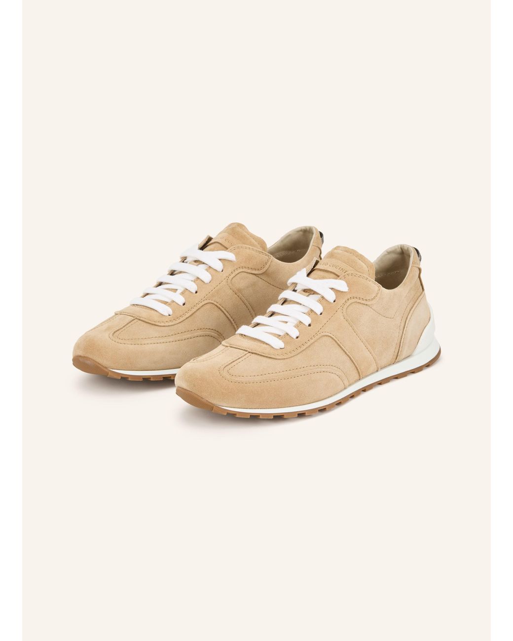 Brunello Cucinelli Natural Sneaker mit Schmuckperlen