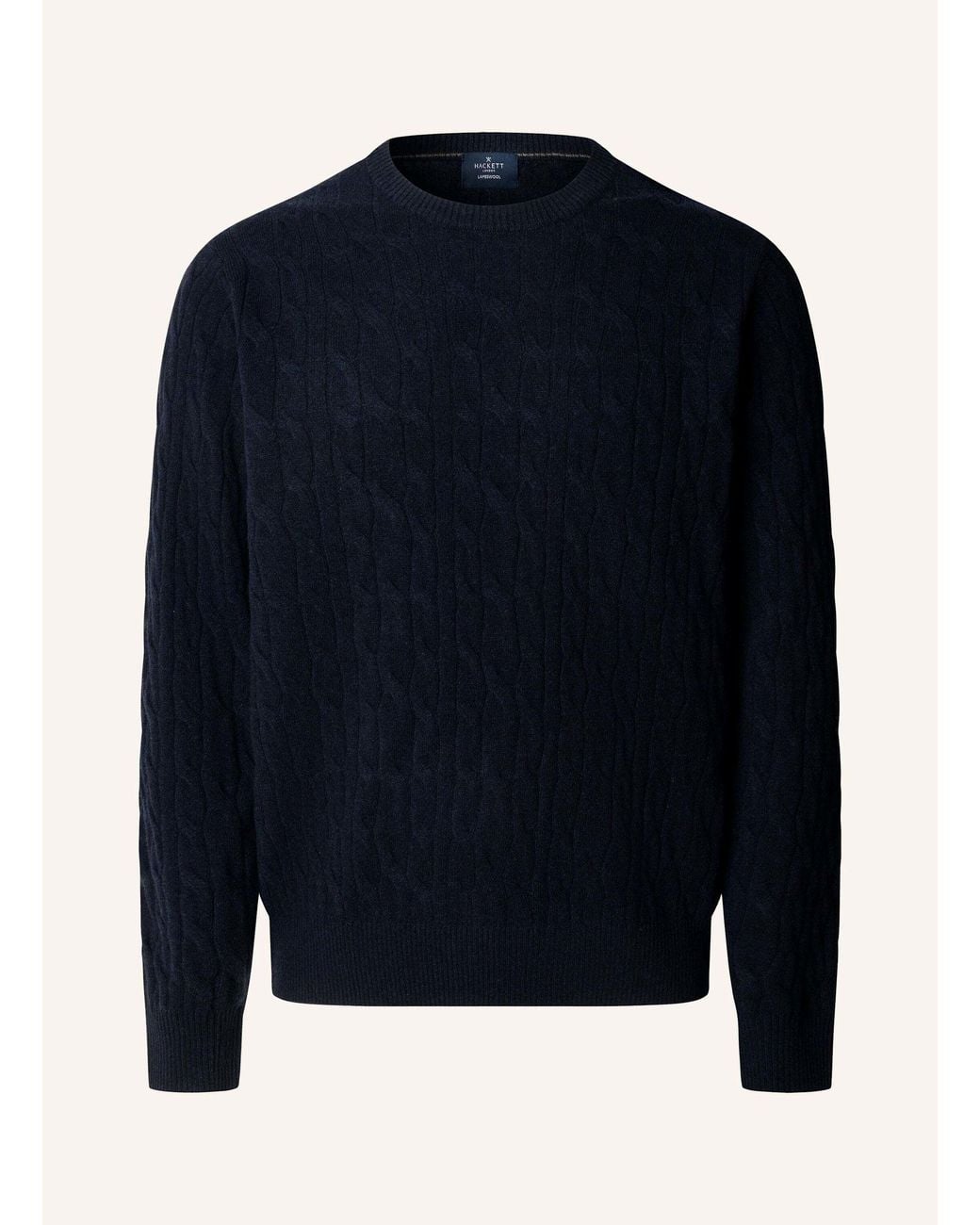 Hackett Pullover LAMBSWOOL CABLE CREW in Blue für Herren