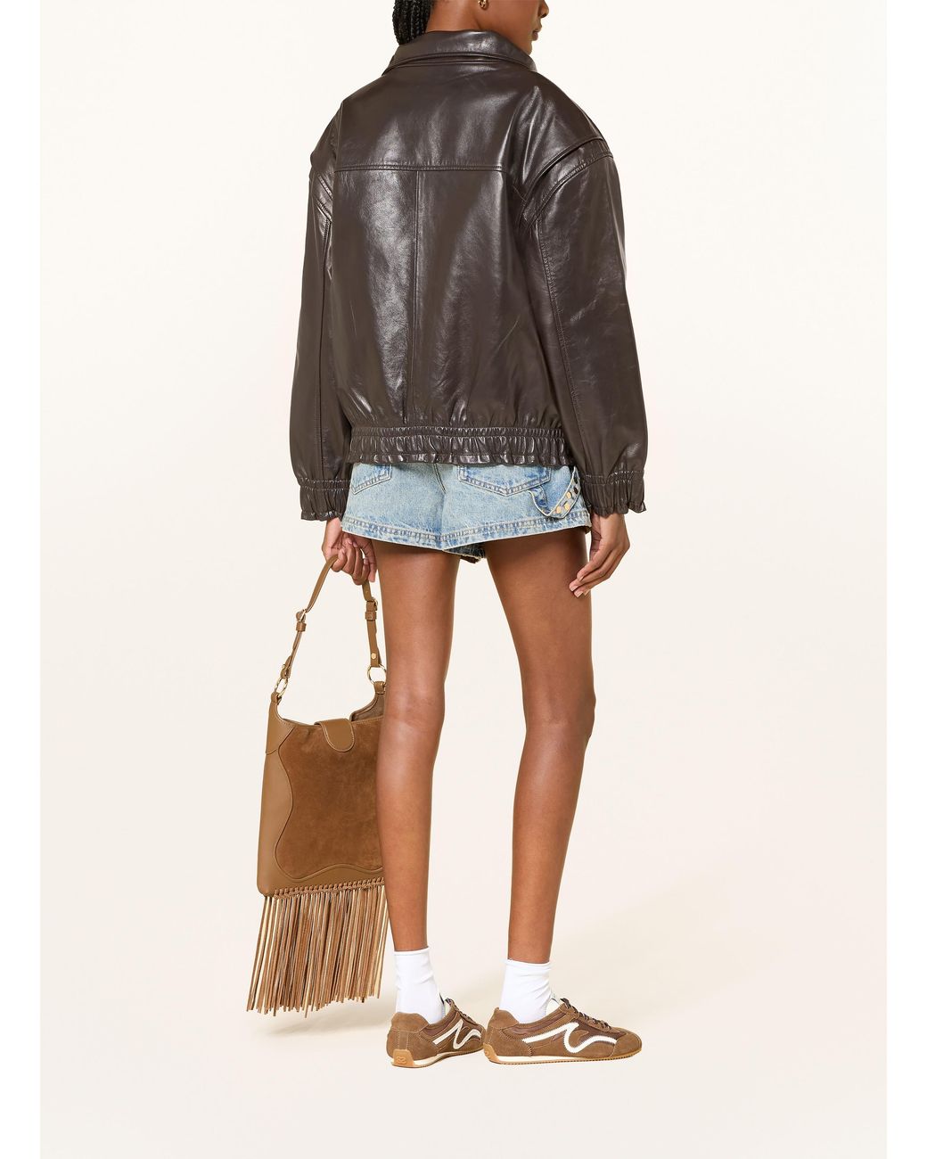 Sandro Brown Lederjacke