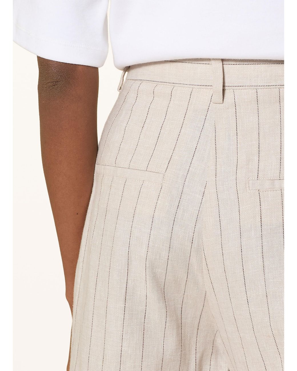 SELECTED Natural Bermudas mit Leinen