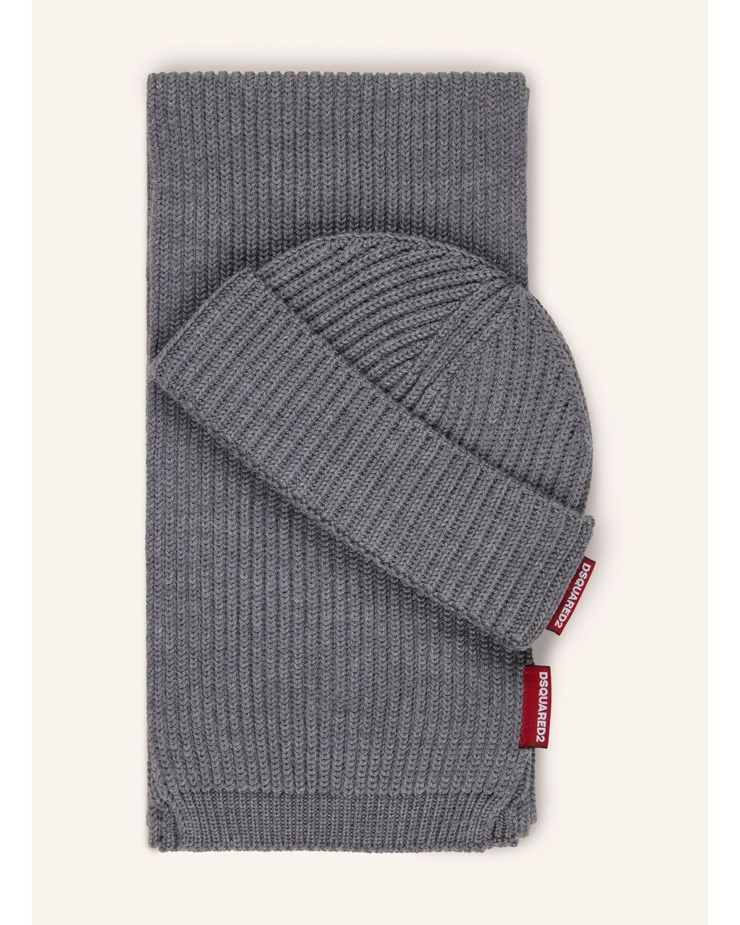 DSquared² Set: Schal und Mütze mit Geschenkbox in Gray für Herren