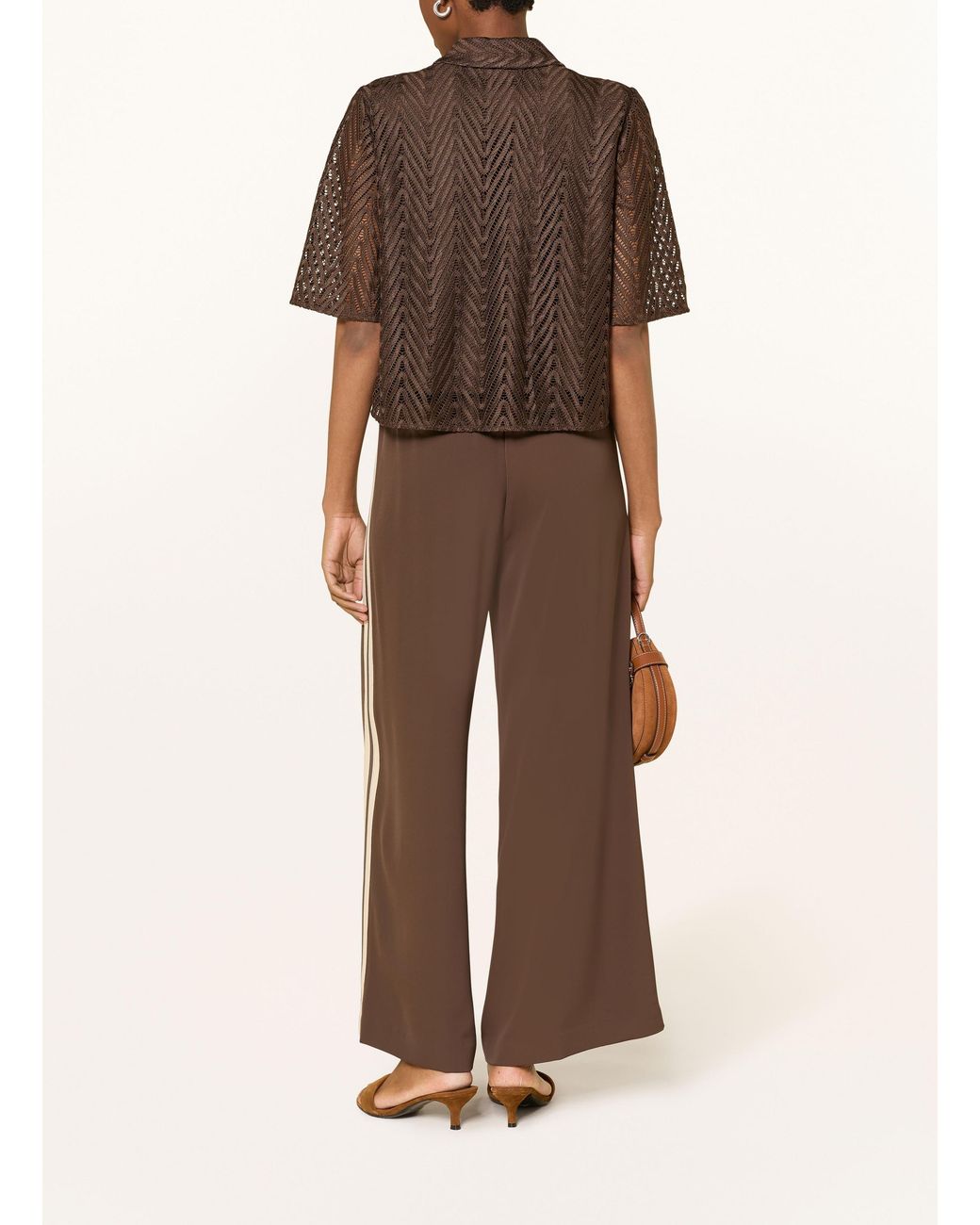 Comma, Brown Hemdbluse aus Spitze