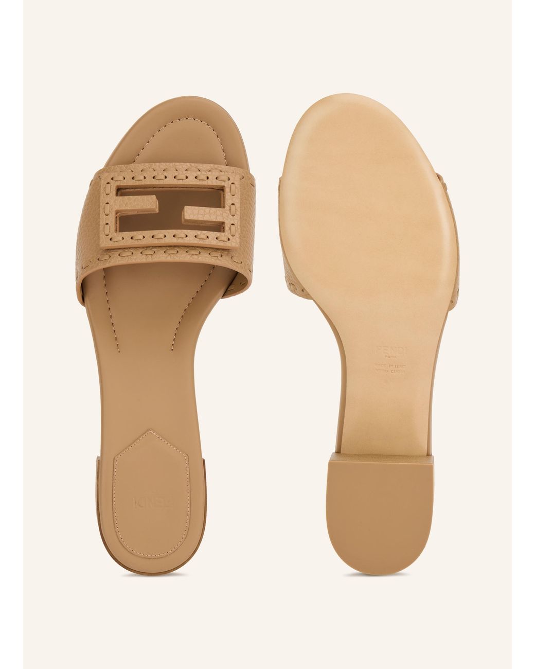 Fendi Natural Mules mit Cut-outs