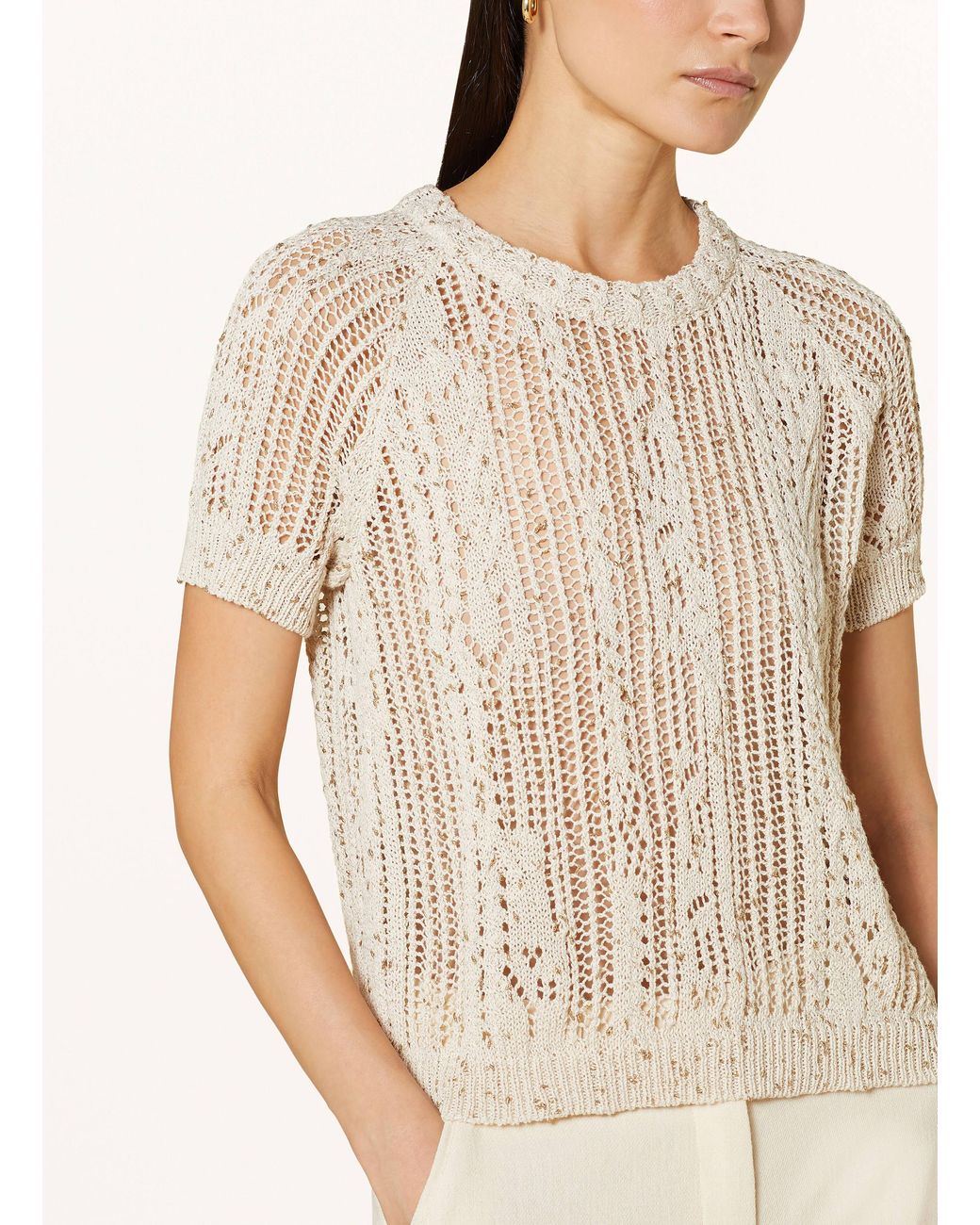 Riani Natural Strickshirt mit Glitzergarn