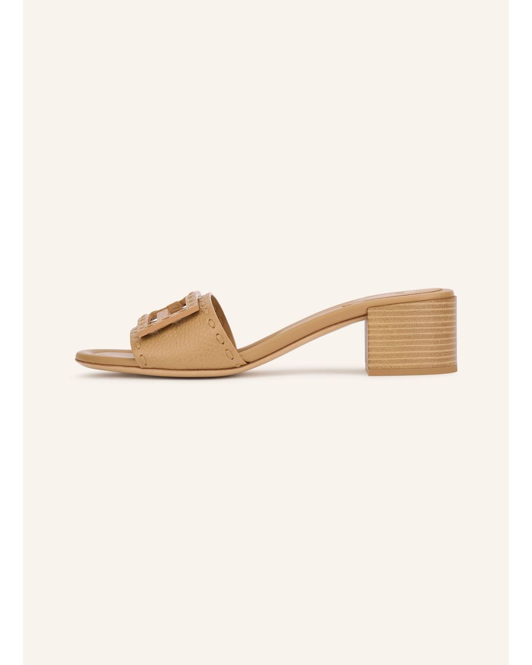 Fendi Natural Mules mit Cut-outs