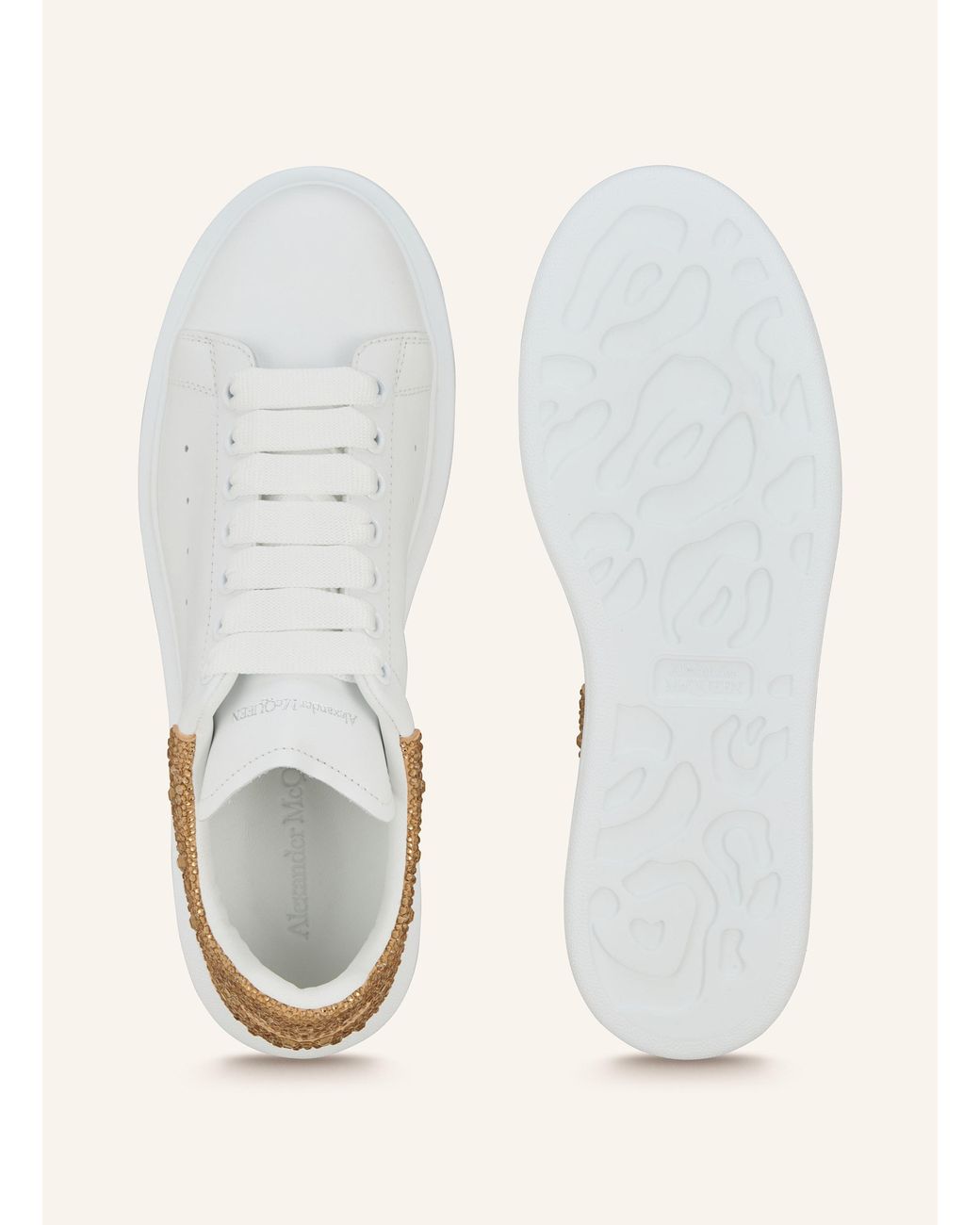 McQueen Natural Sneaker mit Schmucksteinen
