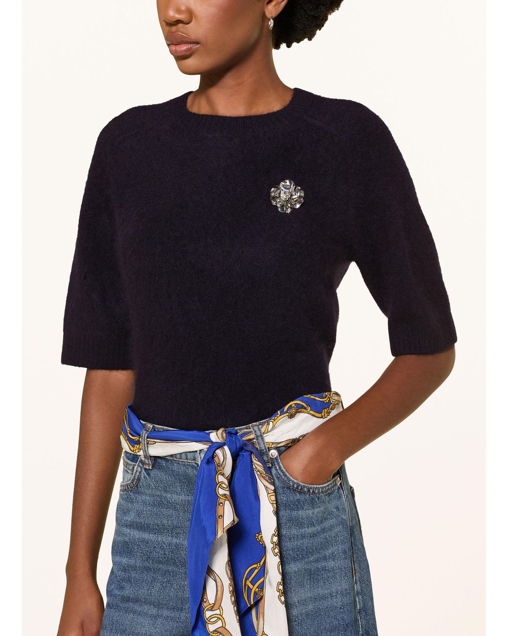 Maje Blue Strickshirt