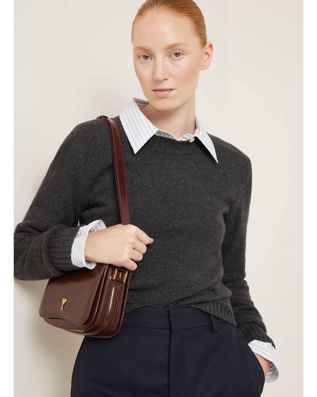 AMI Black Cashmere-Pullover
