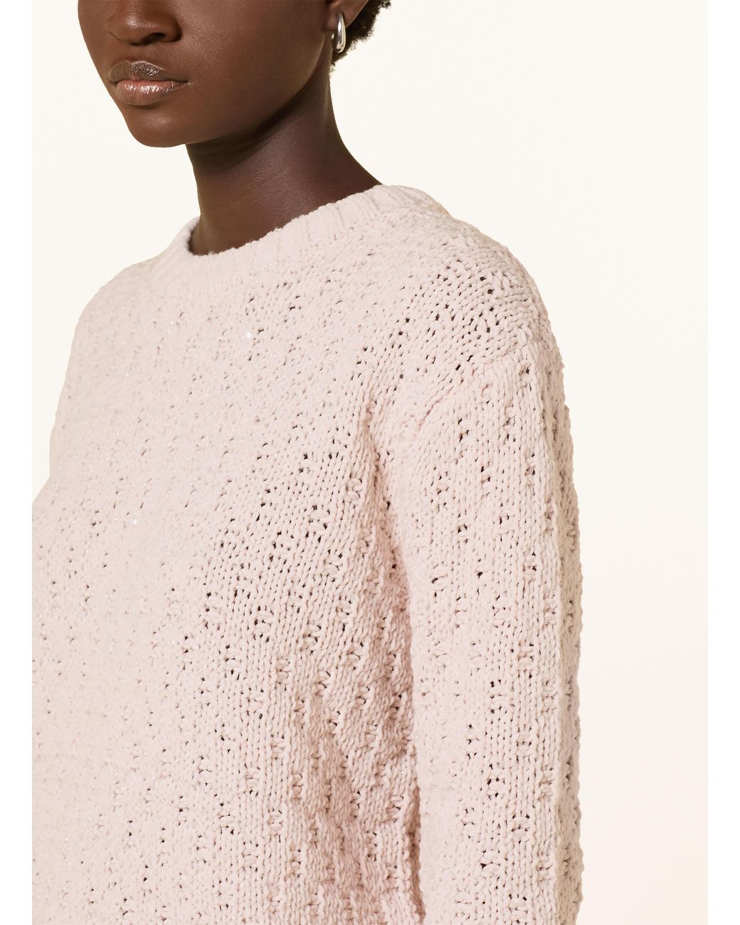 Monari Pink Pullover mit Glitzergarn