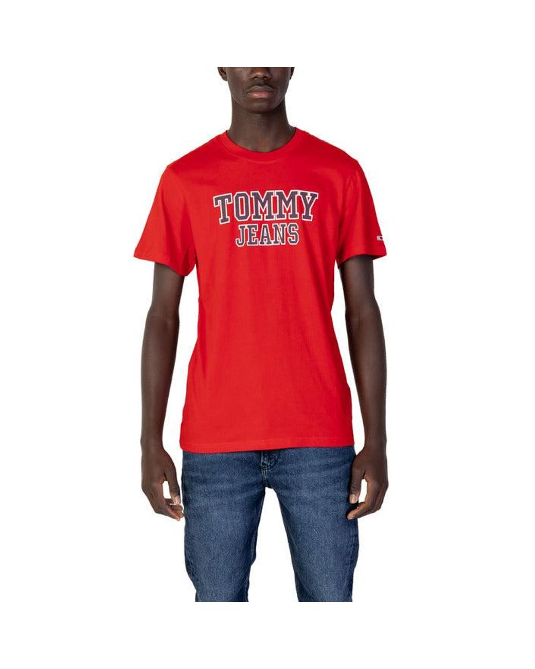 red and blue tommy hilfiger jeans