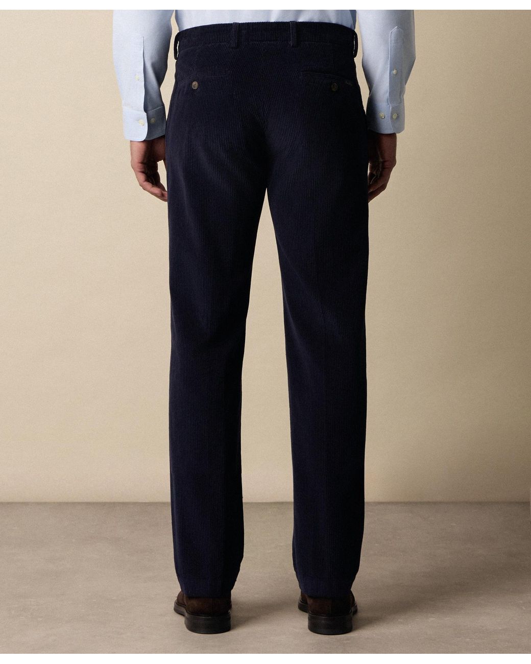 Brooks Brothers Blue Regular Fit Cotton Corduroy Chino for men