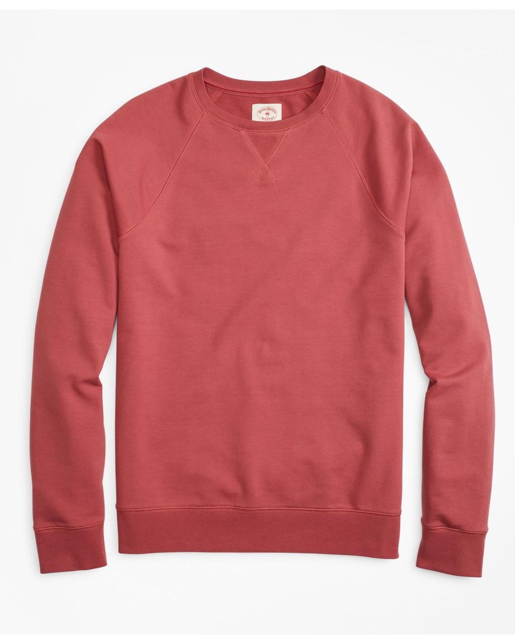 Brooks Brothers Fleece French Terry Crewneck Sweatshirt in Brick (Red ...