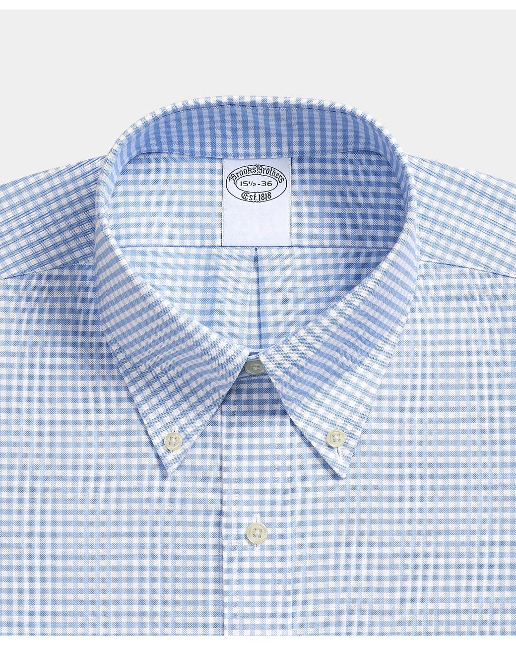 Brooks Brothers Blue Regular Fit Non-Iron Shirt With Button Down Collar for men