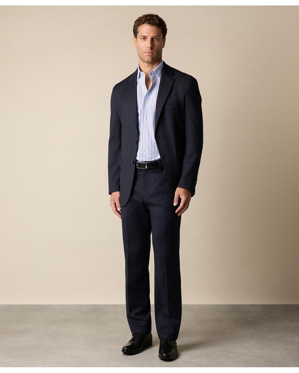 Brooks Brothers Blue Thomas Mason Striped Regular Fit Cotton Shirt With Ainsley Collar for men