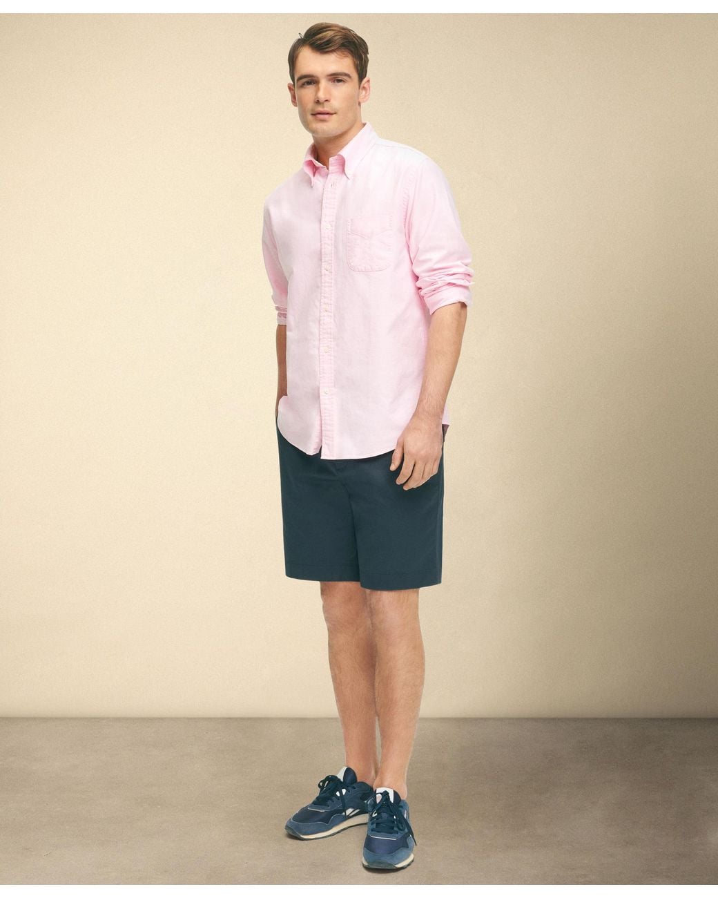 Brooks Brothers Blue Cbt Lw Adv Stretch Short Plain Front Nav for men