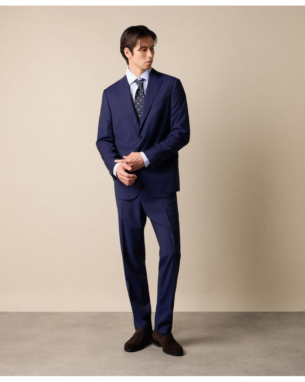 Brooks Brothers Blue Virgin Wool Plain Trousers for men