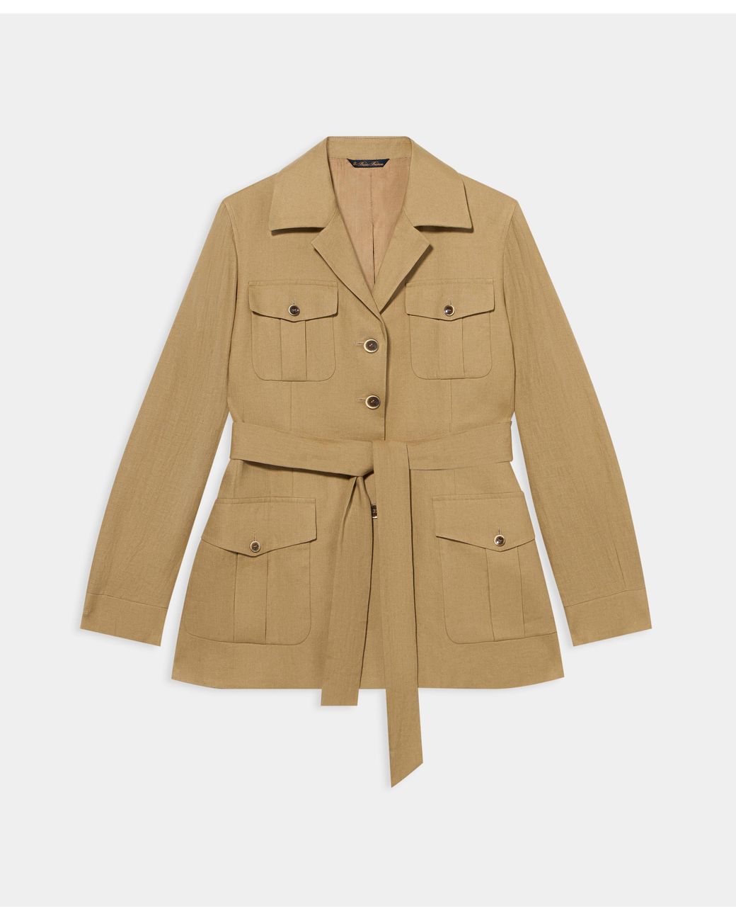 Brooks Brothers Natural Belted Linen Safari Jacket