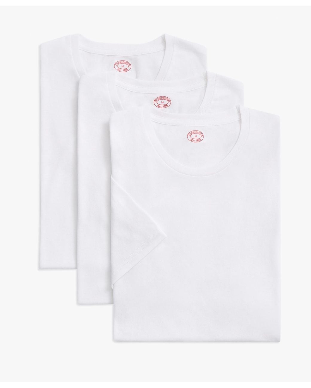 Brooks Brothers White Supima Cotton Crewneck 3 Pack T-Shirts for men