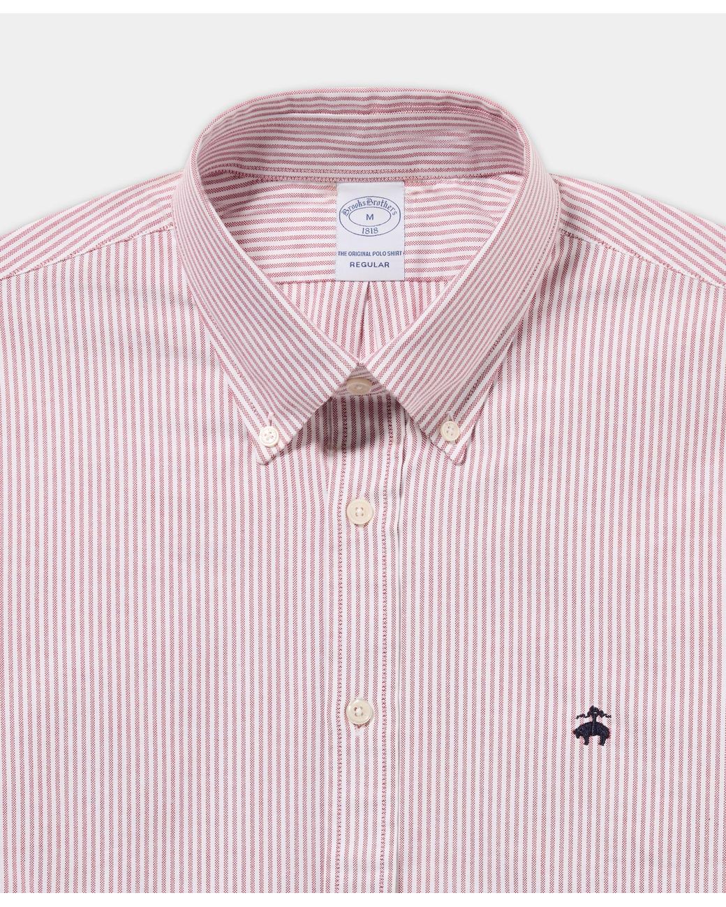 Brooks Brothers Pink Regular Fit Striped Oxford Shirt With Button Down Collar for men