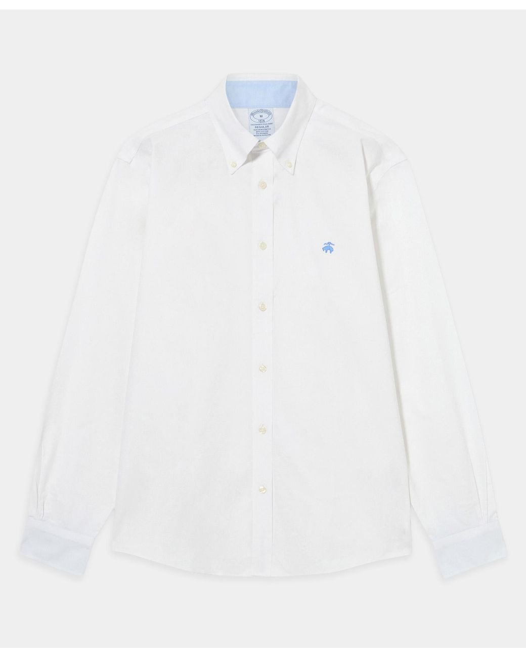 Brooks Brothers White Regular Fit Oxford Non-Iron Button Down Shirt for men